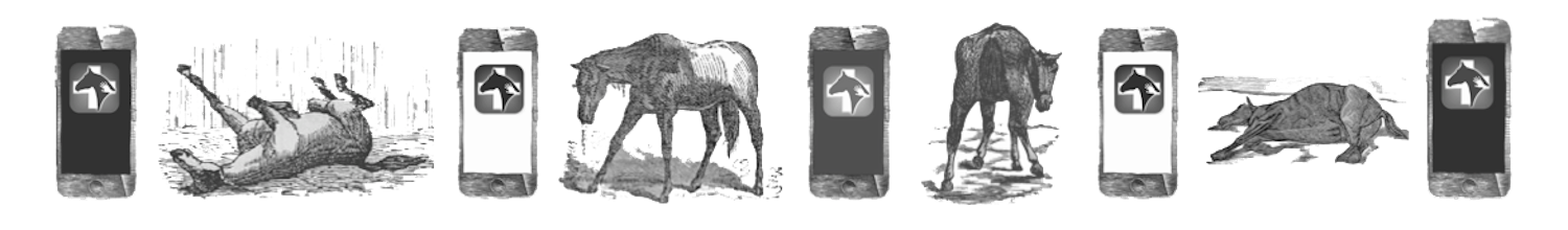 Horse & Phones Panorama BW 2